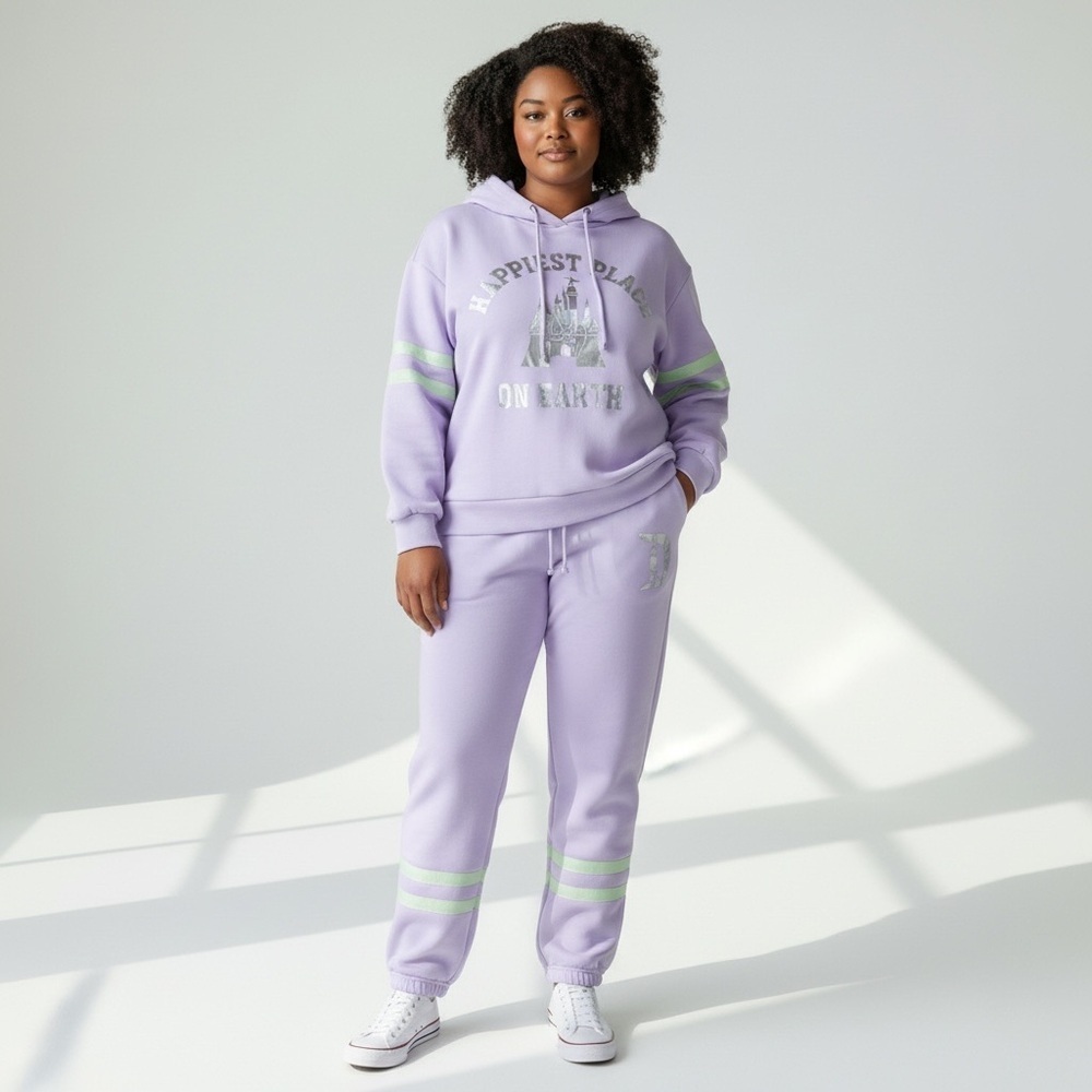 Disney Parks Most Magical Place On Earth Hoodie Holographic Purple sweatsuit 3XL